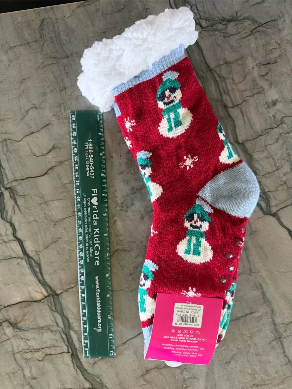 Cozy Red Snowman Sherpa Socks